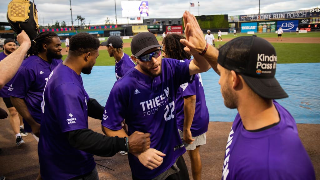 Vikings LS DePaola wins home run derby at Thielen Foundation charity  softball game -  5 Eyewitness News