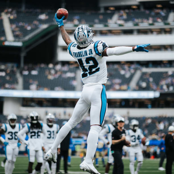 Carolina Panthers safety Sam Franklin Jr. (42) celebrates during