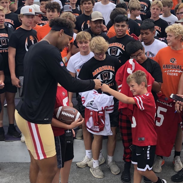 Trey Lance Homecoming Includes Visit with Marshall Football Team