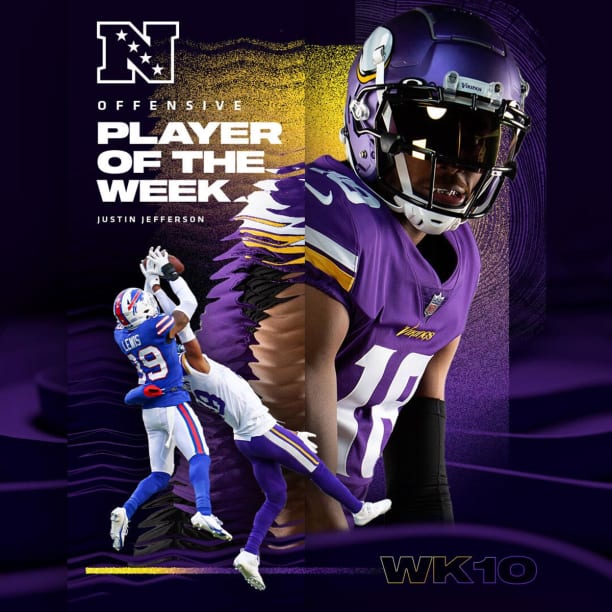 Justin Jefferson Named NFC Offensive Player of Week 10