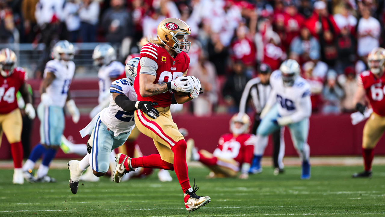 Watch: 49ers' Brock Purdy punches in touchdown to tie game as time expires  in first half vs. Rams