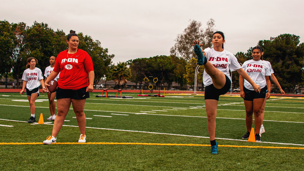 San Francisco 49ers hold one-day girls flag football camp 