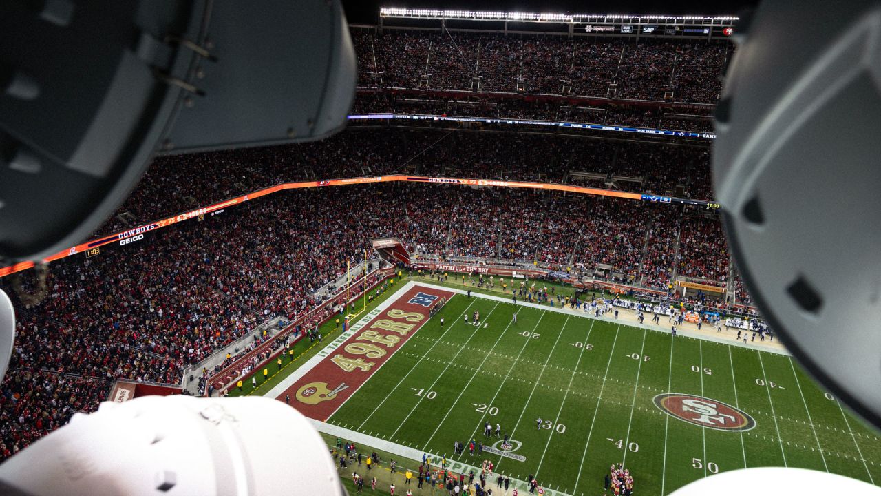 December 09, 2018: The 49ers mascot, Sourdough Sam, fires up the crowd,  during a NFL football game between the Denver Broncos and the San Francisco  49ers at the Levi's Stadium in Santa