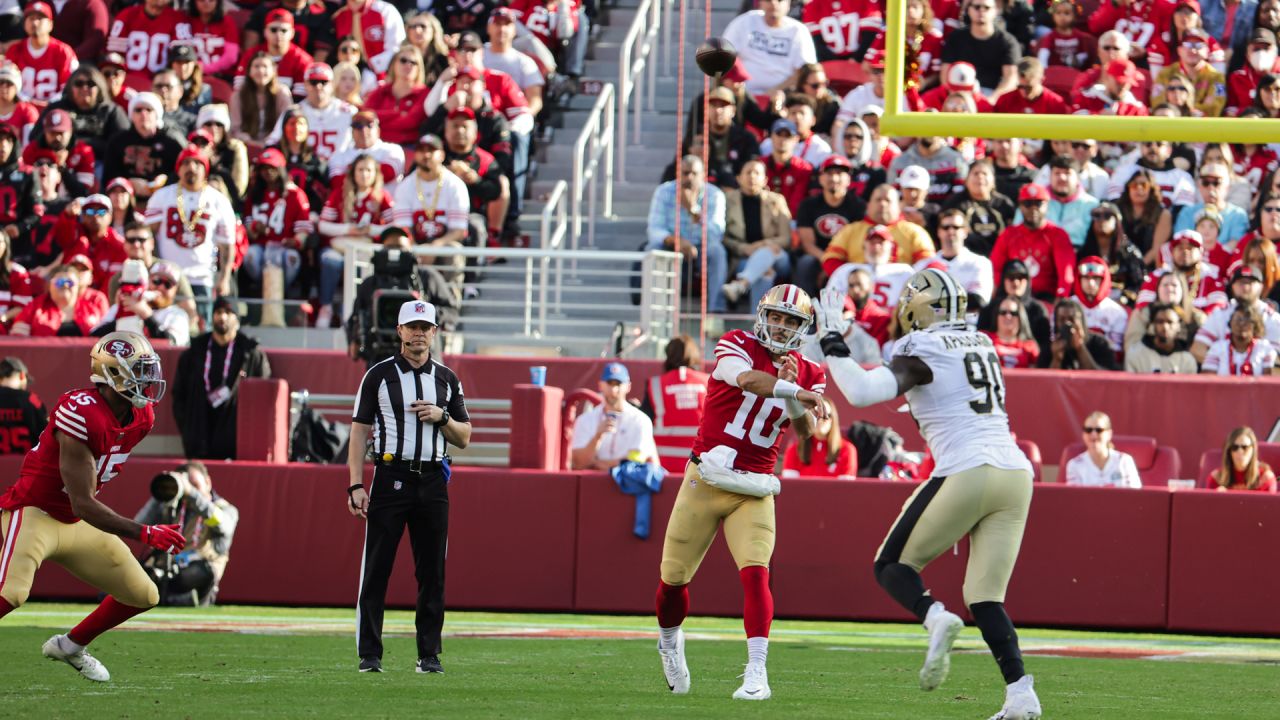 New Orleans Saints vs. San Francisco 49ers. Fans support on NFL