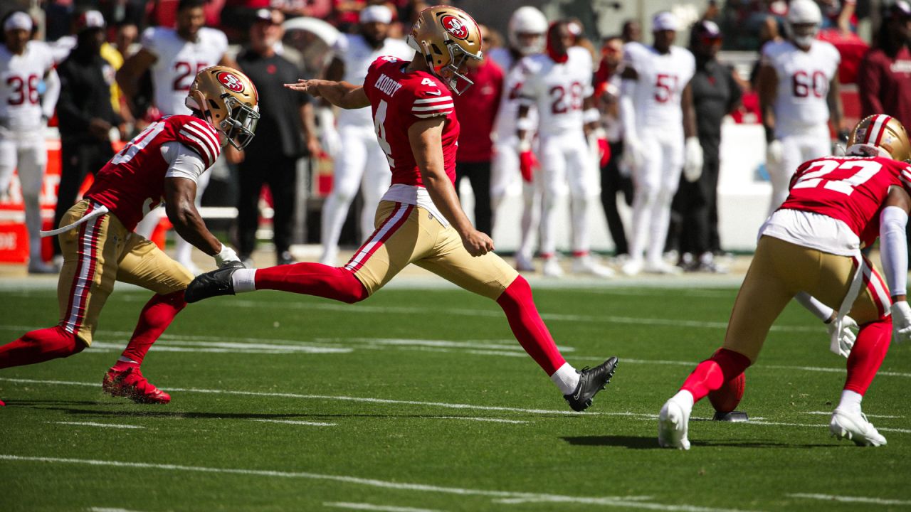 Arizona Cardinals vs. San Francisco 49ers. NFL Game. American Football  League match. Silhouette of professional player celebrate touch down.  Screen in Stock Photo - Alamy