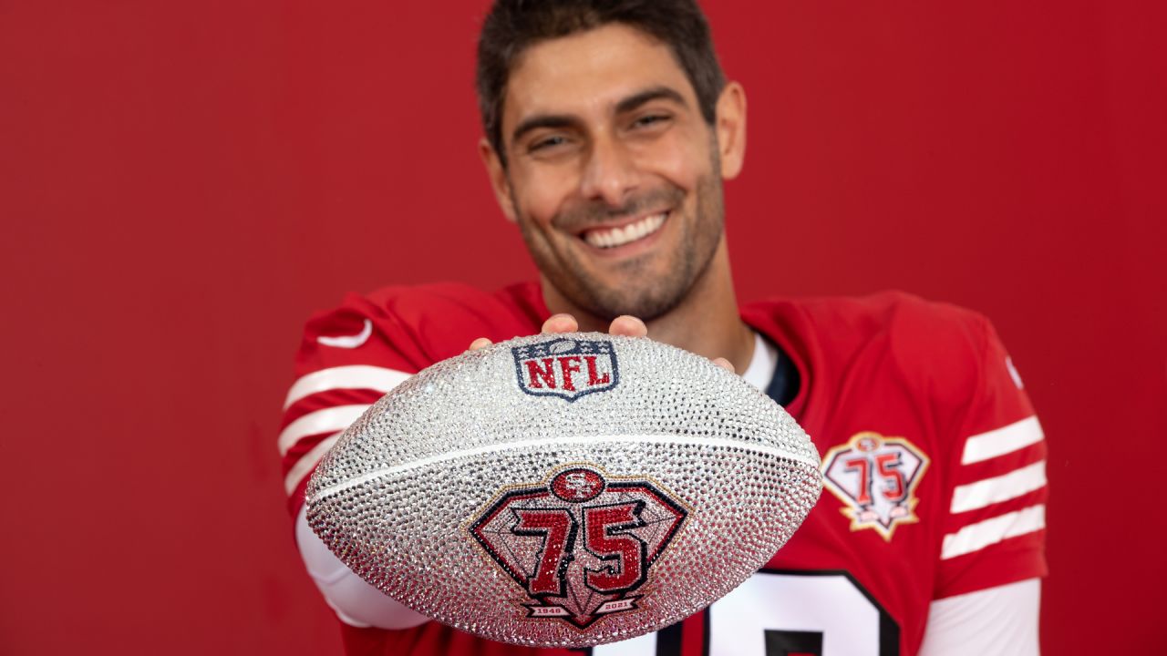 Jimmy G in a 75th anniversary throwback jersey (OC) : r/49ers