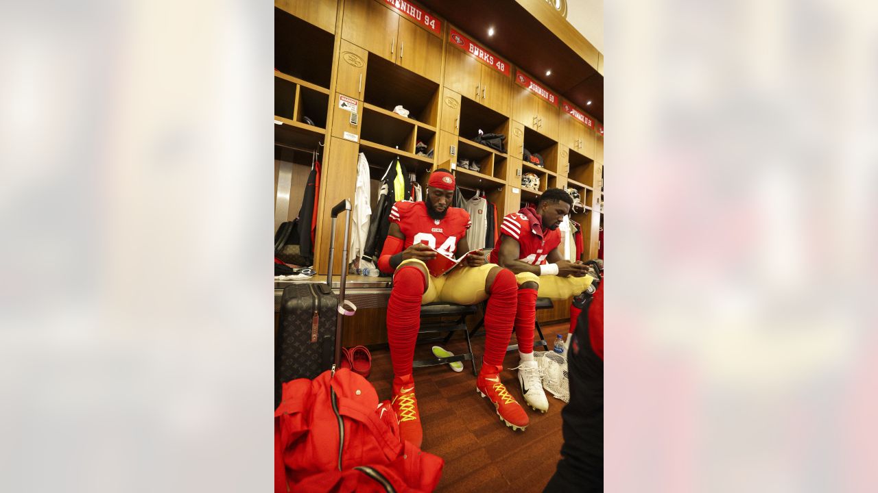 49ers Black Red-Gold Script - The Locker Room of Downey