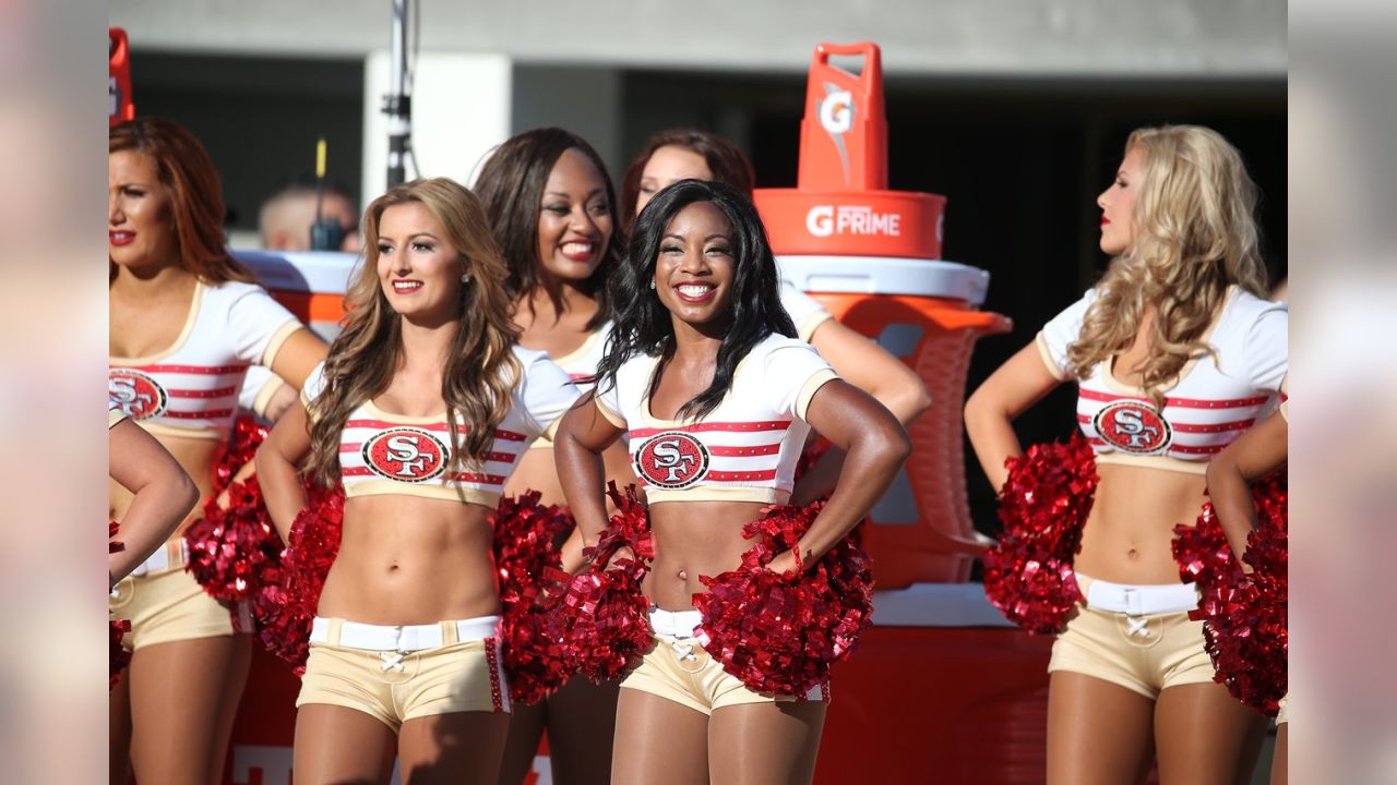 CheerleaderHeaven on X: I think the @49ers #GoldRush cheerleaders slayed  these one-piece Catwoman suits in Week 1!    / X