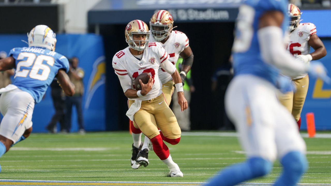 Los Angeles Chargers center Will Clapp before an NFL preseason football game  against the San Francisco 49ers in Santa Clara, Calif., Friday, Aug. 25,  2023. (AP Photo/Jeff Chiu Stock Photo - Alamy