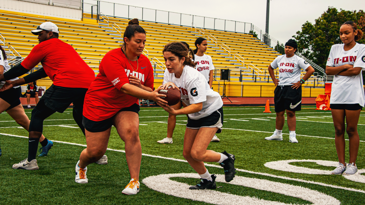 49ers PREP Hosts Girls Flag Football Skills Camp Powered by Gatorade