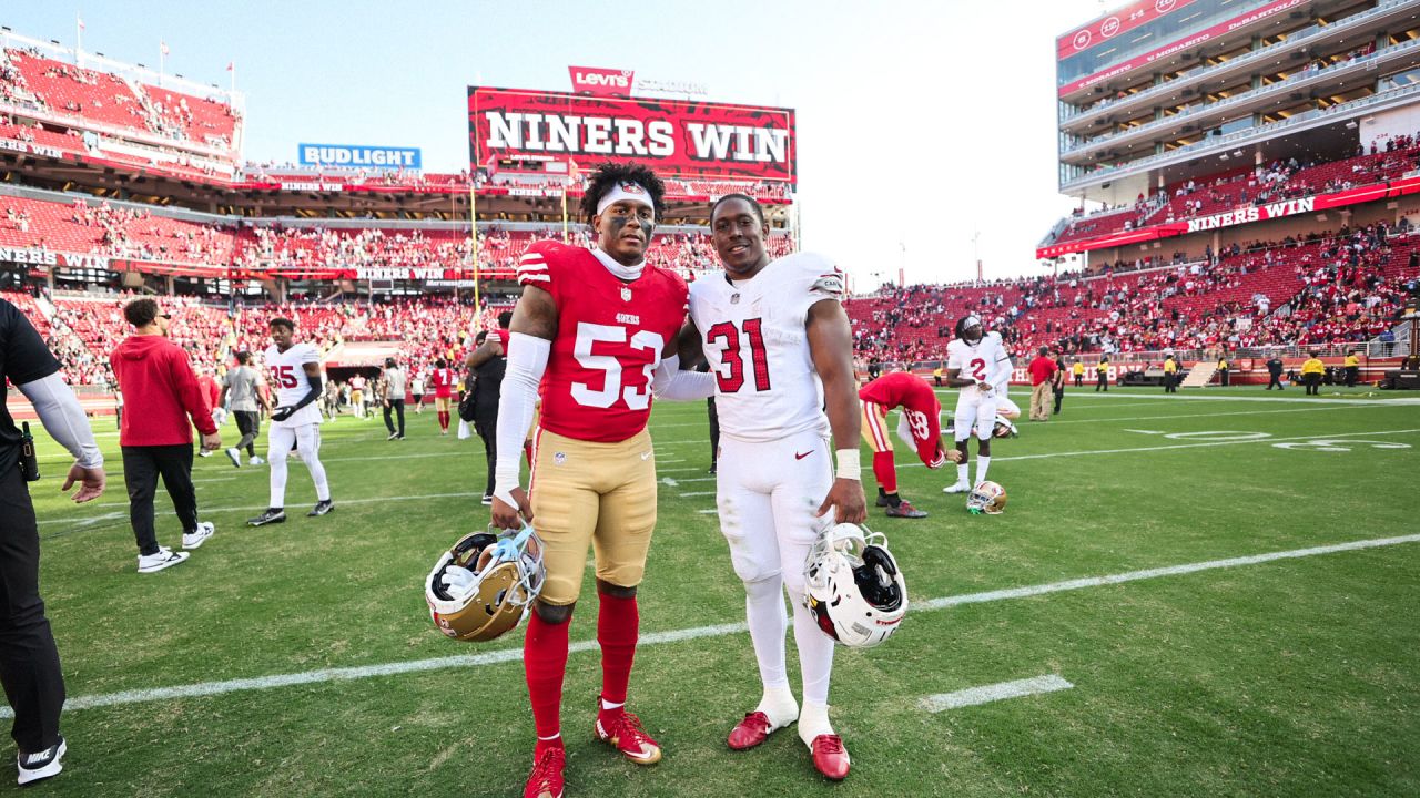 49ers Celebrate Postgame Following 35-16 Win Over Cardinals 