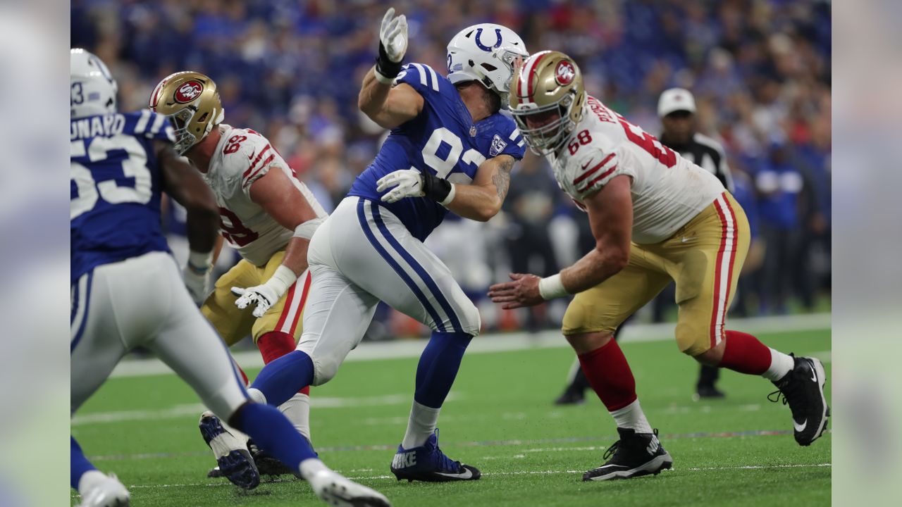 San Francisco 49ers safety Curtis Taylor in the third quarter of an NFL  preseason football game in Indianapolis, Sunday, Aug. 15, 2010. The 49ers  defeated the Colts 37-17. (AP Photo/Michael Conroy Stock