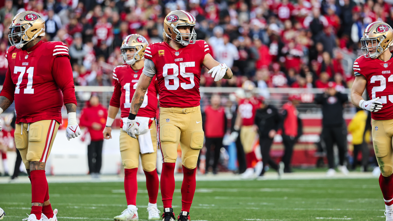 San Francisco 49ers punter Mitch Wishnowsky (18) kicks during an NFL  divisional round playoff football game against the Dallas Cowboys, Sunday,  Jan. 22, 2023, in Santa Clara, Calif. (AP Photo/Scot Tucker Stock