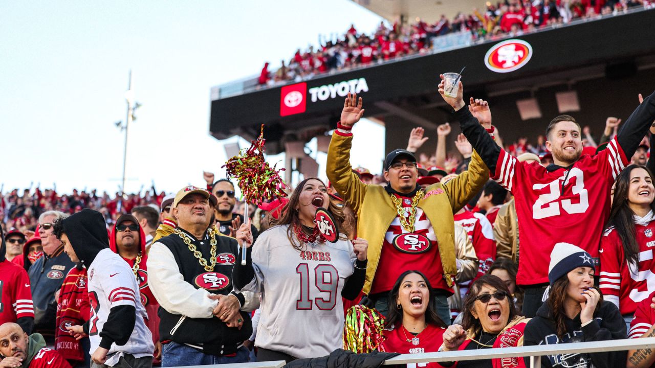 We're off to Philly': SF 49er fans celebrate win over Cowboys at Levi's  Stadium 