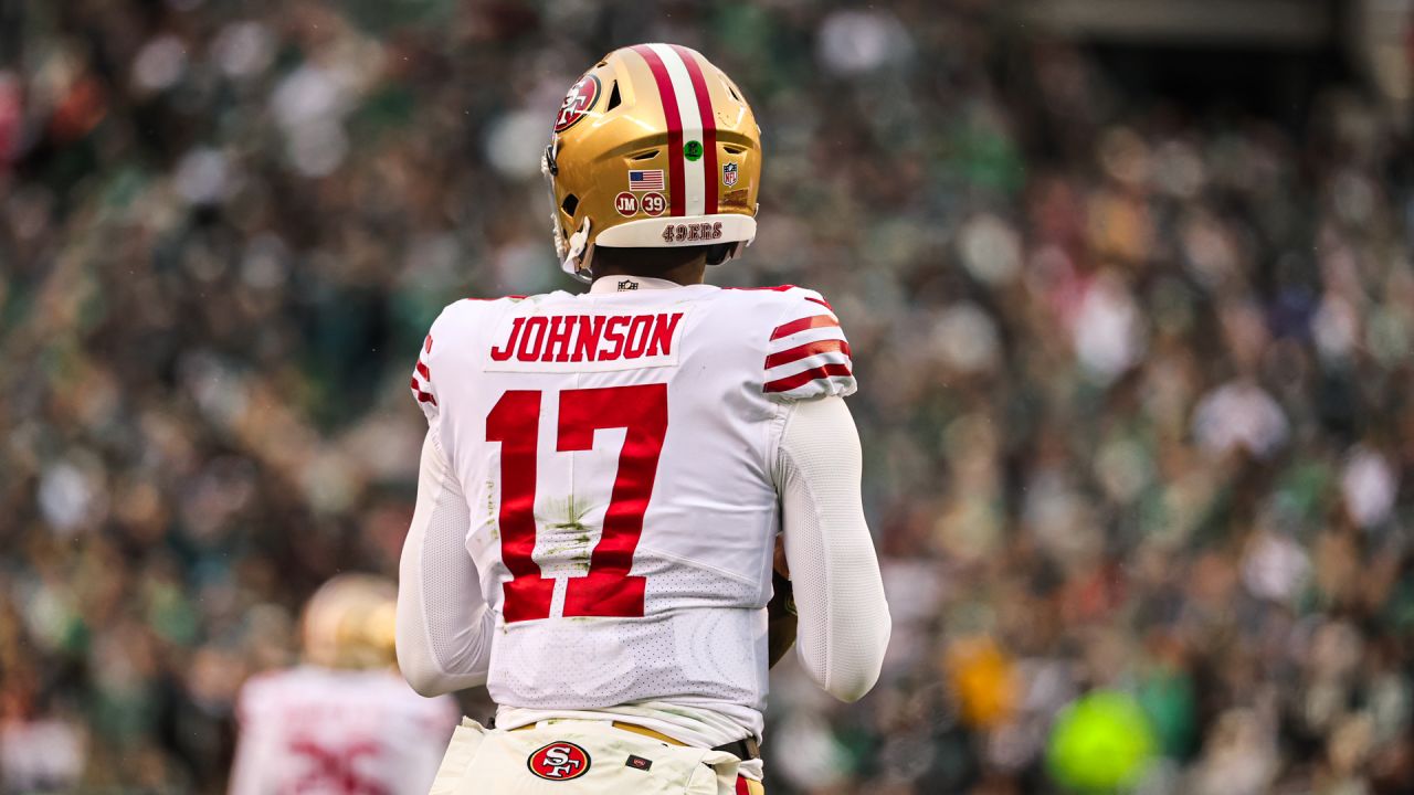 Jan 29, 2023; Philadelphia, Pennsylvania, USA; San Francisco 49ers  linebacker Azeez Al-Shaair (51) warms up before the start of NFC  Championship against the Philadelphia Eagles in Philadelphia, Pennsylvania.  Mandatory Credit Eric Canha/CSM/Sipa