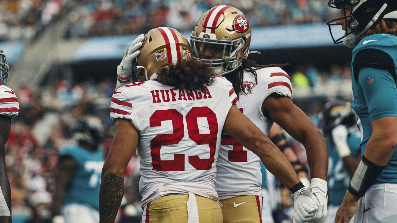 JACKSONVILLE, FL - NOVEMBER 21: San Francisco 49ers tight end Charlie  Woerner (89) during the game between the San Francisco 49ers and the  Jacksonville Jaguars on November 21, 2021 at TIAA Bank