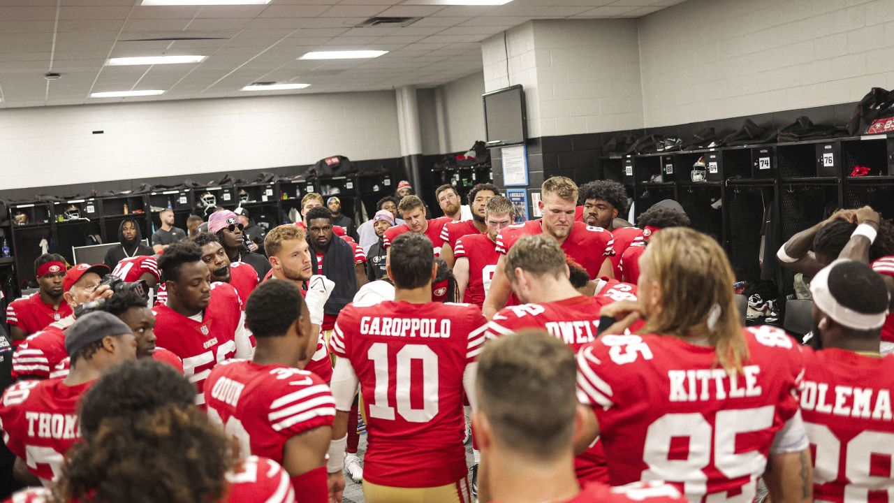 49ers Black Red-Gold Script - The Locker Room of Downey