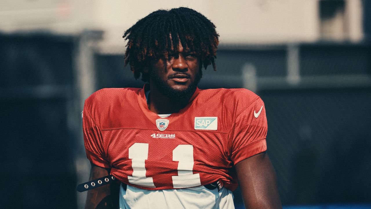 San Francisco 49ers wide receiver Tay Martin (83) runs with the ball during  the NFL football team's training camp in Santa Clara, Calif., Monday, Aug.  1, 2022. (AP Photo/Josie Lepe Stock Photo - Alamy