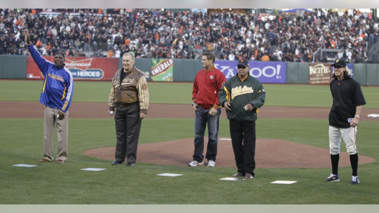 49ers Throw First Pitch at SF Giants Game