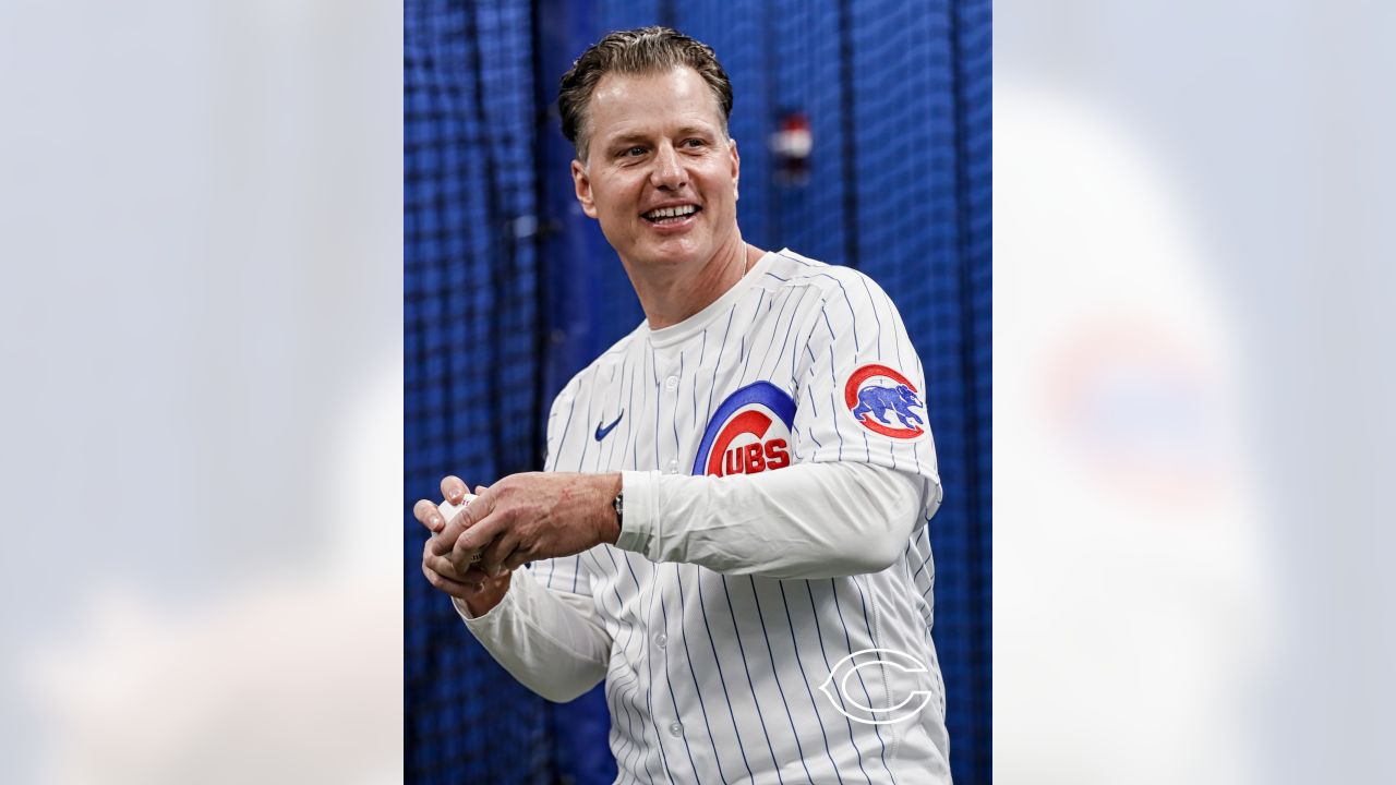 Pitch Perfect  Kerry Wood gets Matt Eberflus ready for first pitch