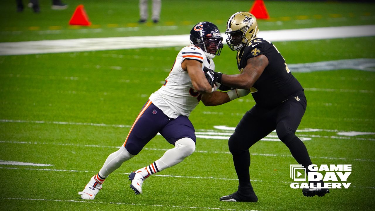 Chicago, Illinois, USA. 01st Nov, 2020. - Bears #17 Anthony Miller and  Saints #22 C.J. Gardner-Johnson in action during the NFL Game between the  New Orleans Saints and Chicago Bears at Soldier