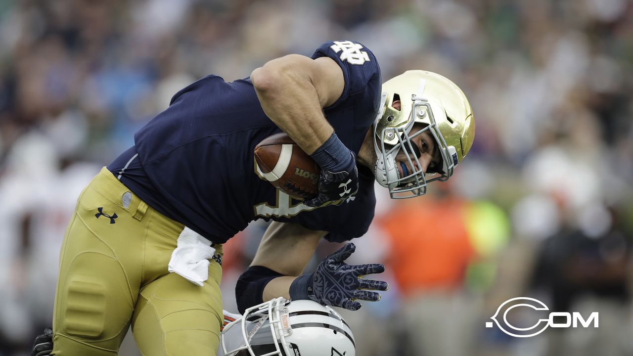 Notre Dame standout tight end Cole Kmet will immediately compete for a  starting spot with the Chicago Bears.