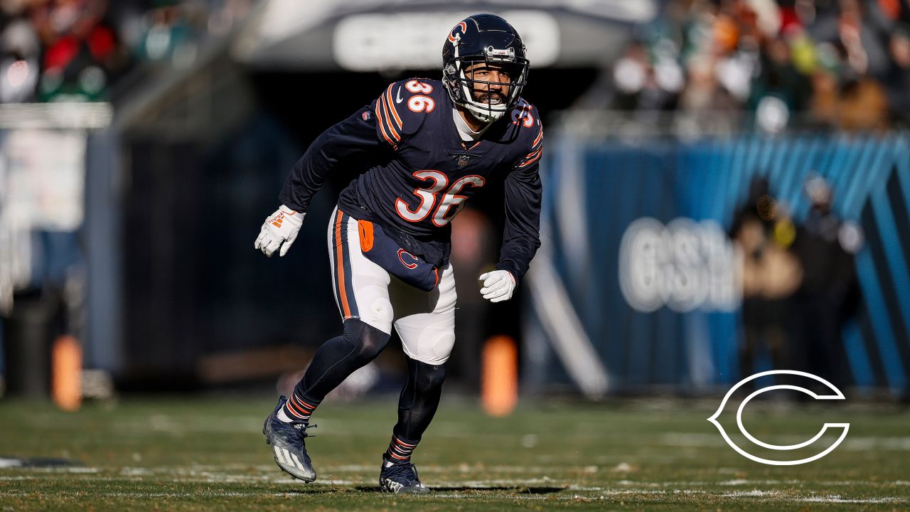 October 03, 2021: Chicago, Illinois, U.S. - Bears #48 Patrick Scales warms  up before the NFL Game