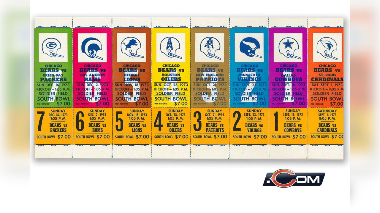 Historical Bears Ticket Stubs