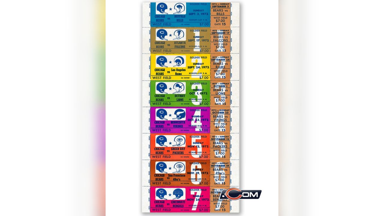 2016-17 CHICAGO BEARS SEASON TICKET PLAYOFF TICKET STRIP SHEET SET STUB