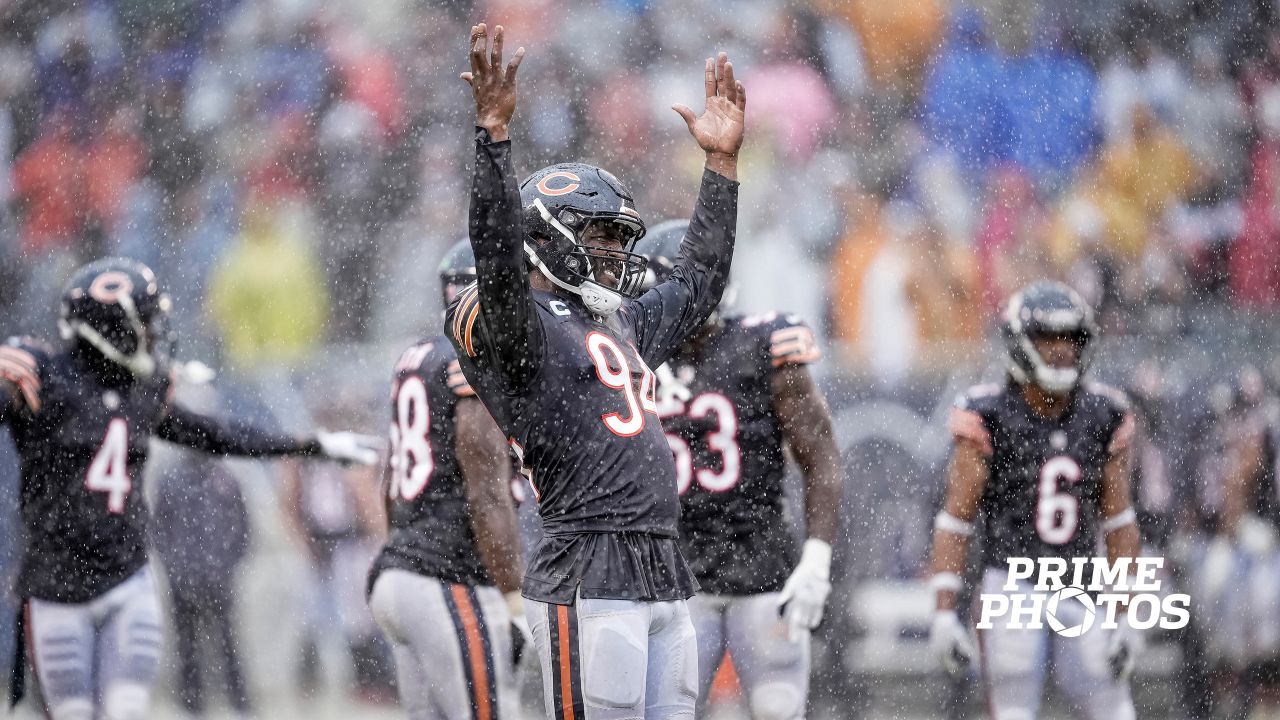 Heavy rain floods Soldier Field during Chicago Bears' season