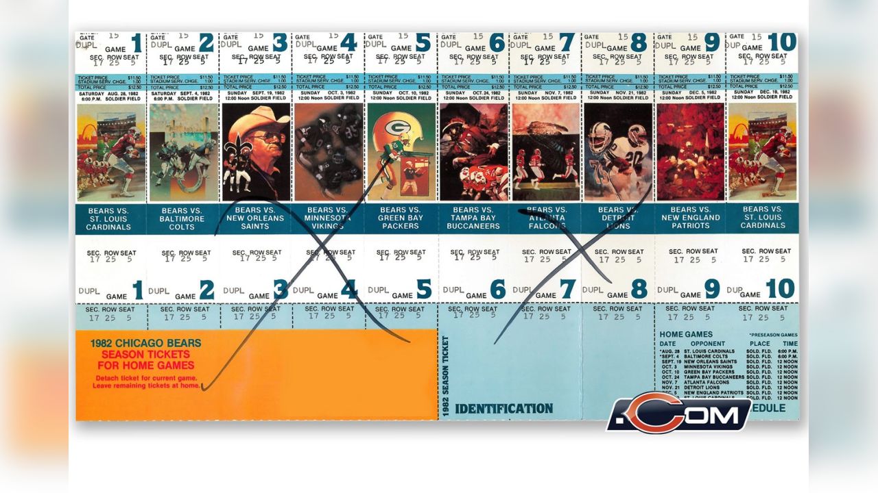 2016-17 CHICAGO BEARS SEASON TICKET PLAYOFF TICKET STRIP SHEET SET STUB