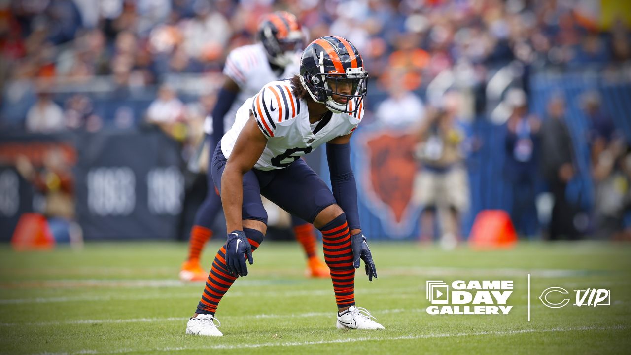 Chicago Bears cornerback Lamar Jackson (23) walks off the field after an  NFL football game against the Houston Texans, Sunday, Sept. 25, 2022, in  Chicago. (AP Photo/Kamil Krzaczynski Stock Photo - Alamy