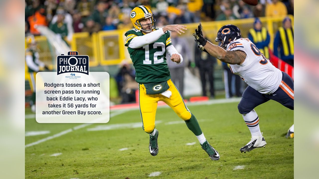 Green Bay Packers defensive tackle Jordan Miller (L) sacks Chicago Bears  quarterback Jay Cutler for a 5-yard loss during the third quarter at  Soldier Field on December 16, 2012 in Chicago. The