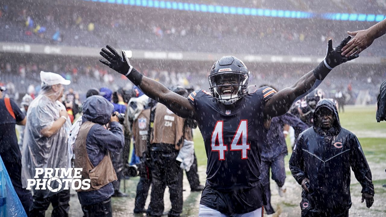 Heavy rain floods Soldier Field during Chicago Bears' season