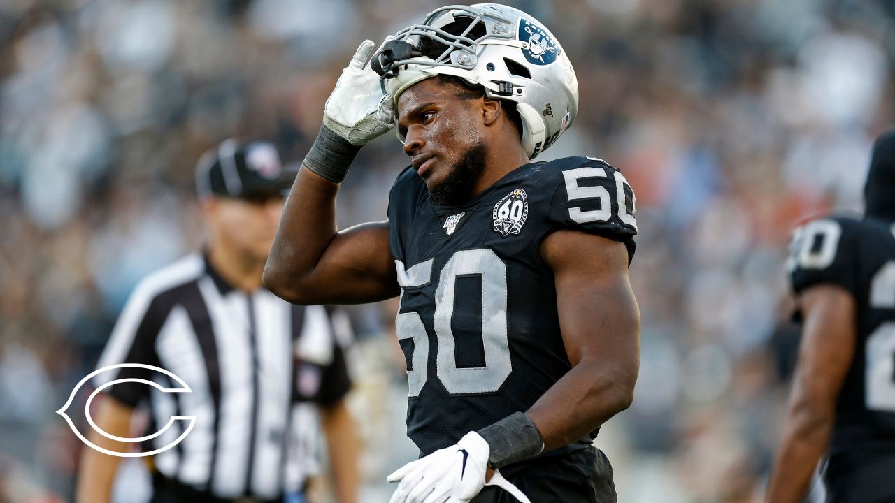 Chicago Bears linebacker Nicholas Morrow (53) runs off the field after an  NFL football game against the New York Giants on Sunday, Oct. 2, 2022, in  East Rutherford, N.J. (AP Photo/Adam Hunger