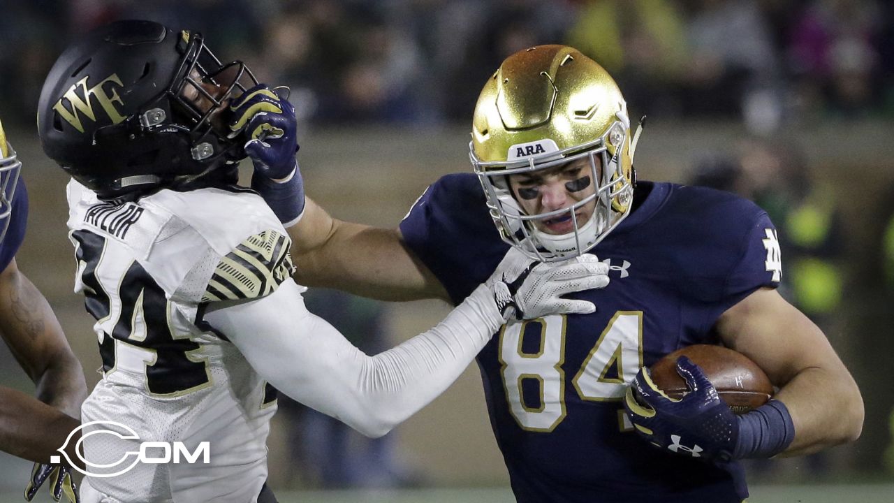 Notre Dame standout tight end Cole Kmet will immediately compete for a  starting spot with the Chicago Bears.