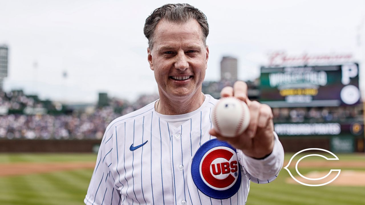 Pitch Perfect  Kerry Wood gets Matt Eberflus ready for first pitch