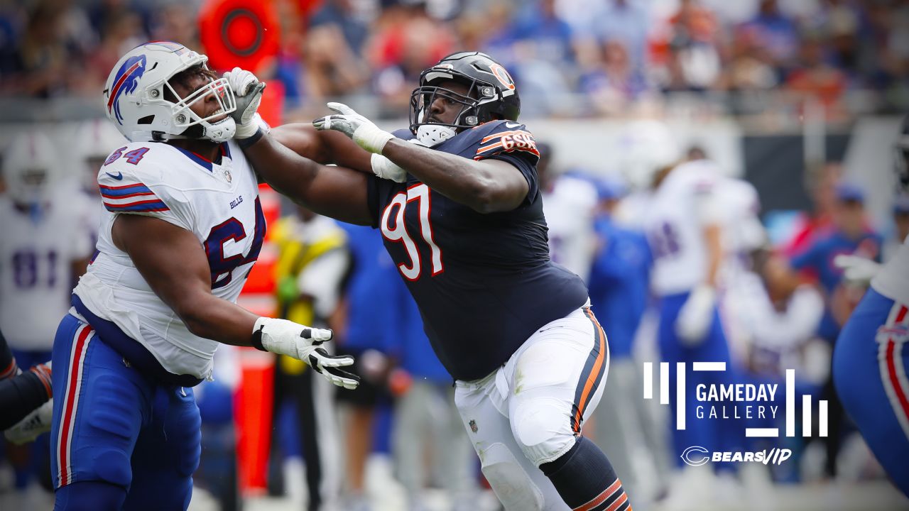 Chicago Bears fullback Robert Burns (45) celebrates after scoring a  touchdown against the Buffalo Bills during the second half of an NFL  preseason football game, Saturday, Aug. 26, 2023, in Chicago. (AP