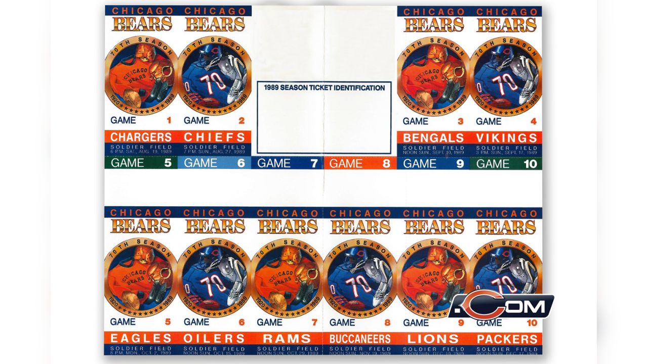 Chicago Bears Home Opener 9/7/14 Full Unused Season Ticket