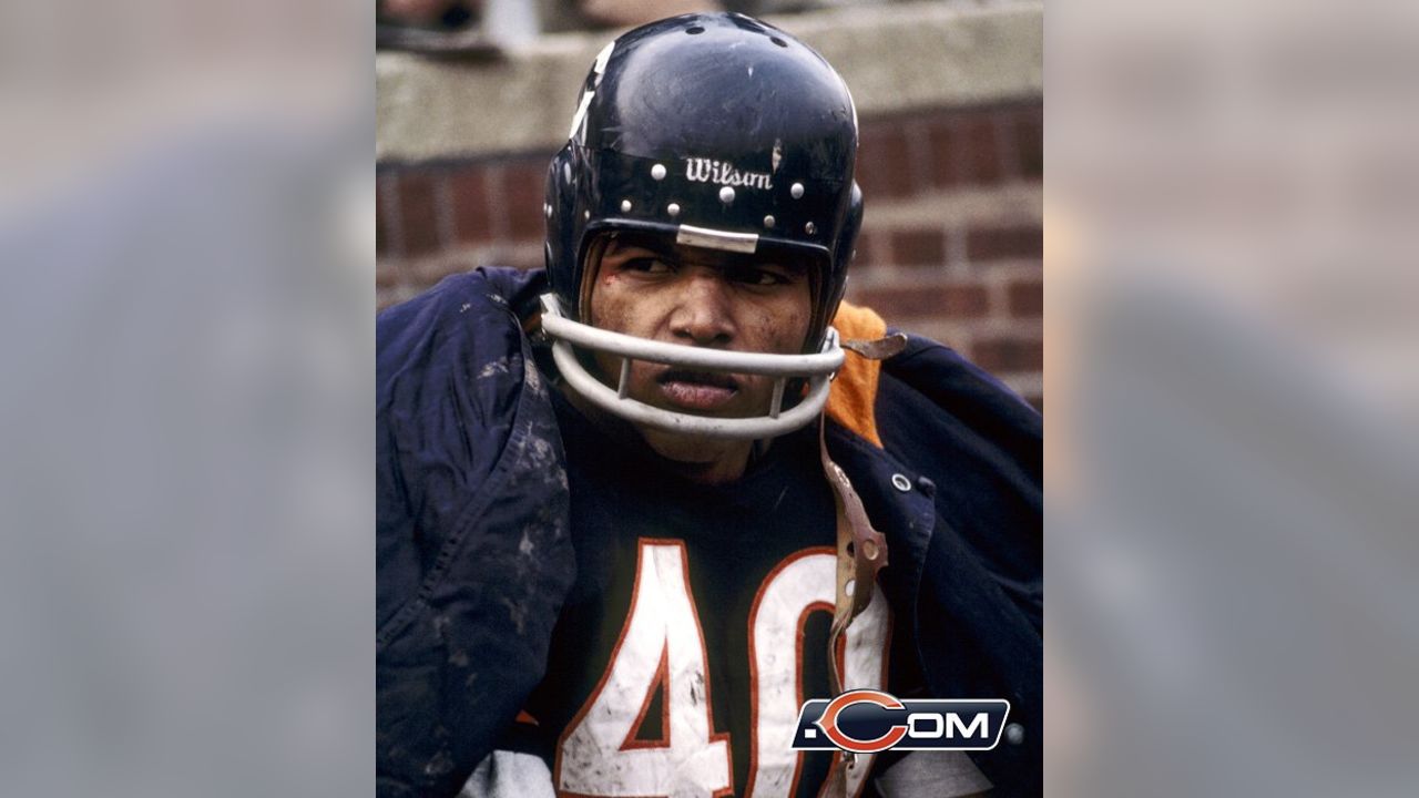 Chicago Bears' halfback Gale Sayers runs with the ball, Sept. 1968. (AP  Photo Stock Photo - Alamy