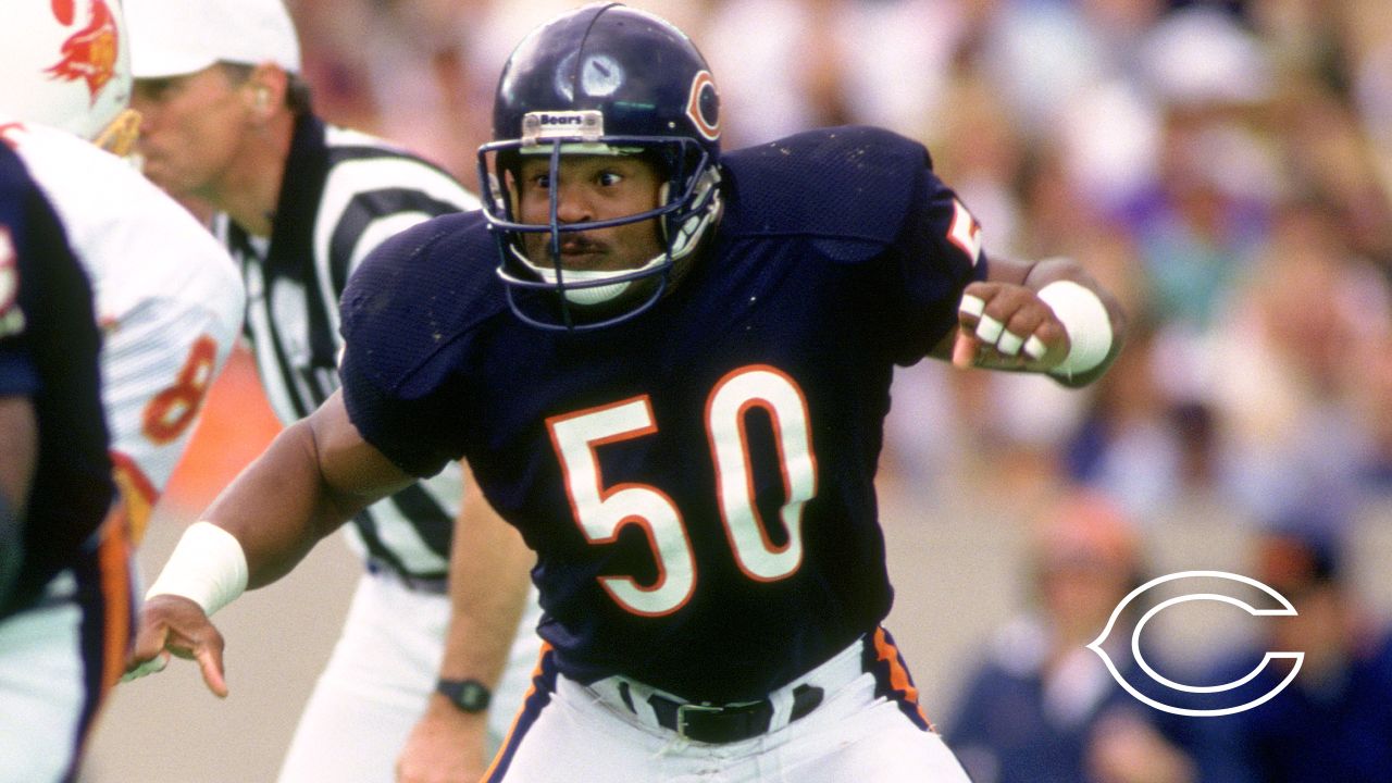 Mike Singletary Orange Name & Number Logo - #50 Football Chicago