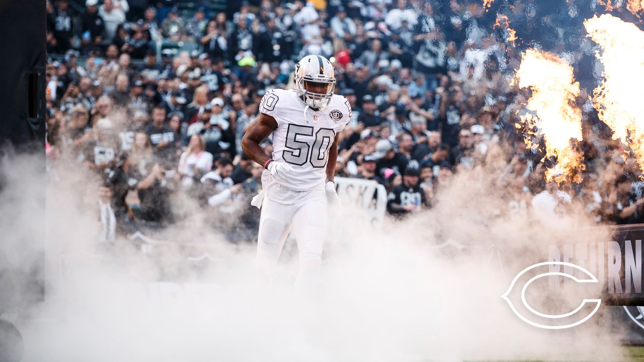 Chicago Bears linebacker Nicholas Morrow (53) runs off the field after an  NFL football game against the New York Giants on Sunday, Oct. 2, 2022, in  East Rutherford, N.J. (AP Photo/Adam Hunger