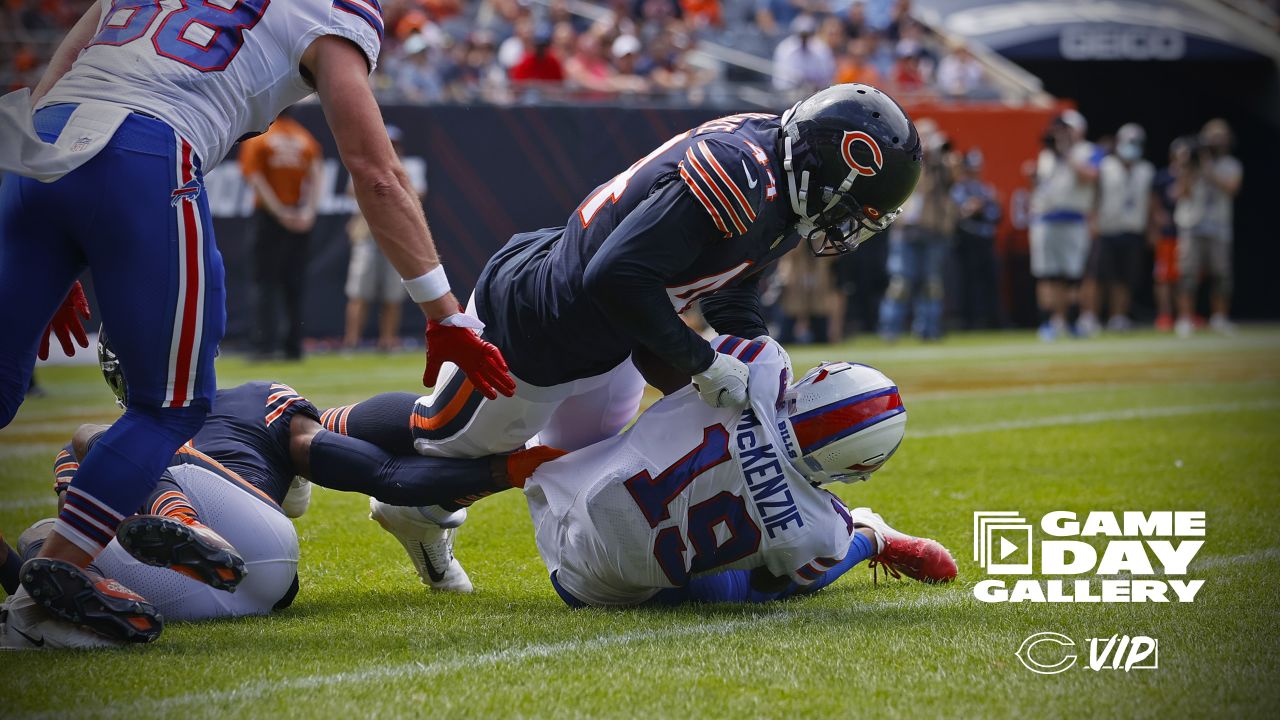 Chicago Bears offensive tackle Roy Mbaeteka (67) looks on during the second  half of an NFL preseason football game against the Buffalo Bills, Saturday,  Aug. 26, 2023, in Chicago. (AP Photo/Kamil Krzaczynski