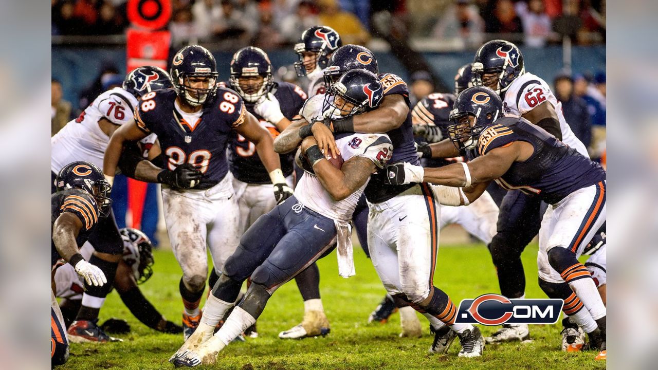 Chicago Bears vs. Houston Texans. NFL match poster. Two