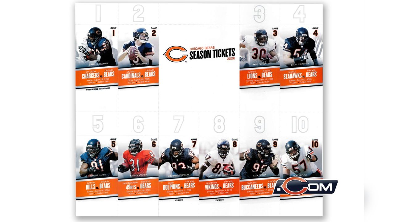 Chicago Bears Home Opener 9/7/14 Full Unused Season Ticket