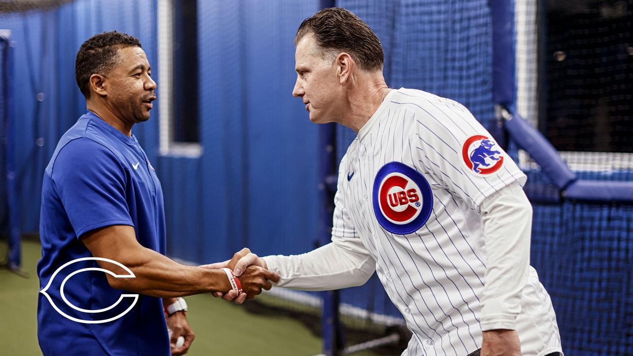 Pitch Perfect  Kerry Wood gets Matt Eberflus ready for first pitch