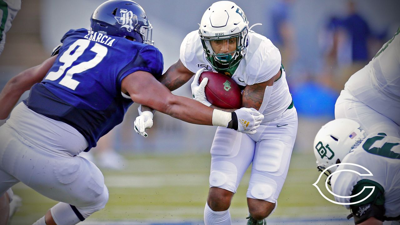 Baylor running back Trestan Ebner runs the 40-yard dash at the NFL