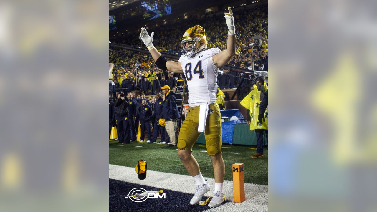 Notre Dame standout tight end Cole Kmet will immediately compete for a  starting spot with the Chicago Bears.