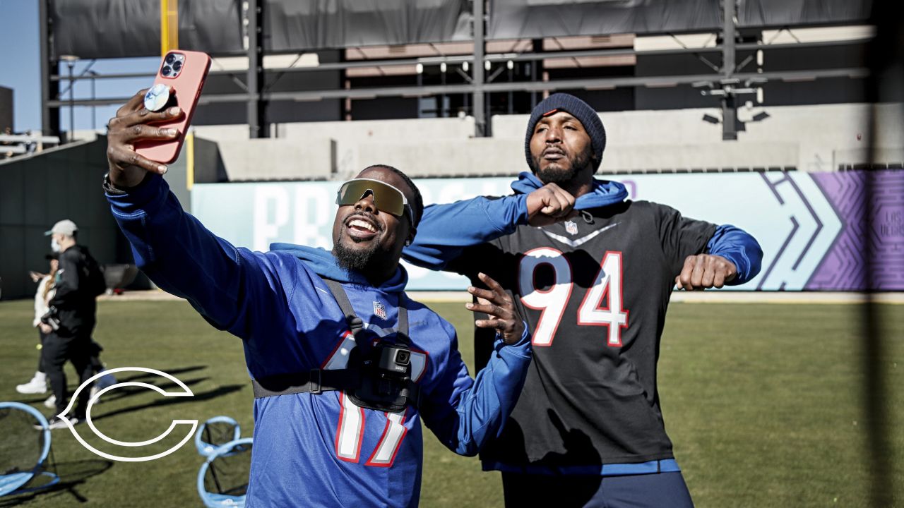 NFC Pro Bowl players practice at the Las Vegas Ballpark on Thursday, Feb.  3, 2022, in Las Vegas …