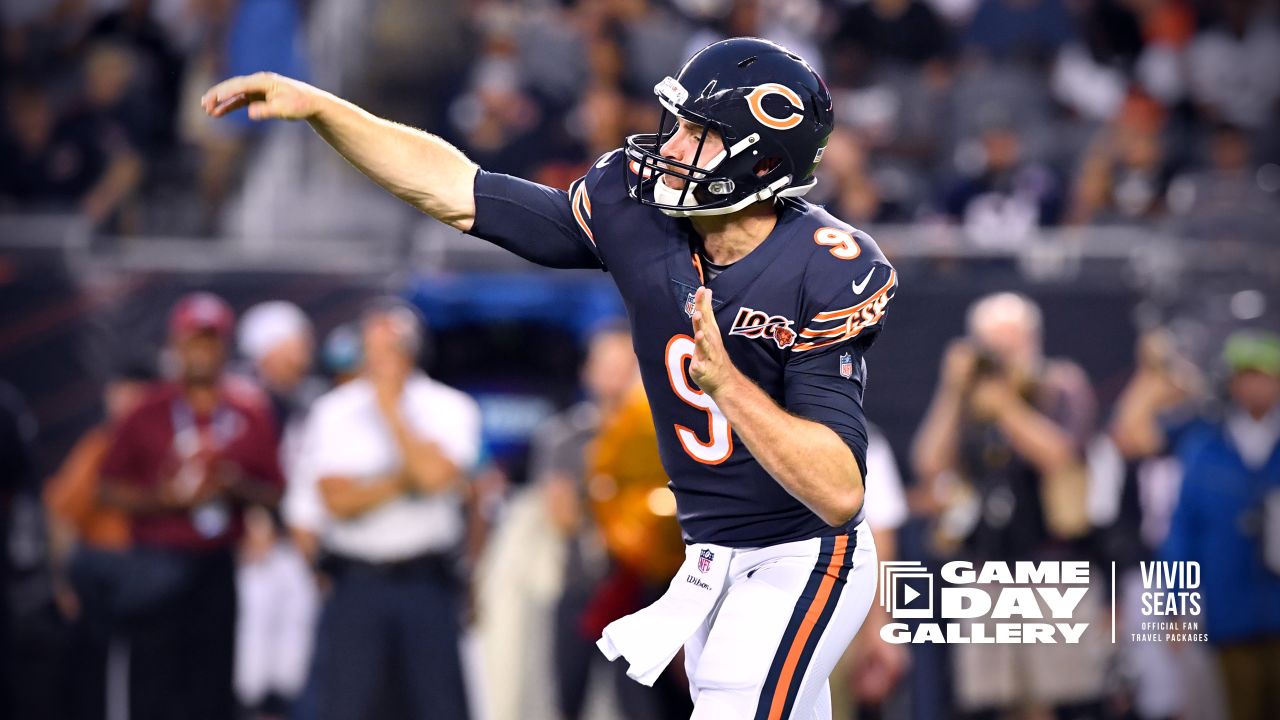 Chicago Bears defensive back Tre Roberson, left, scores a touchdown after  intercepting a pass against the Tennessee Titans in the first half of a  preseason NFL football game Saturday, Aug. 28, 2021